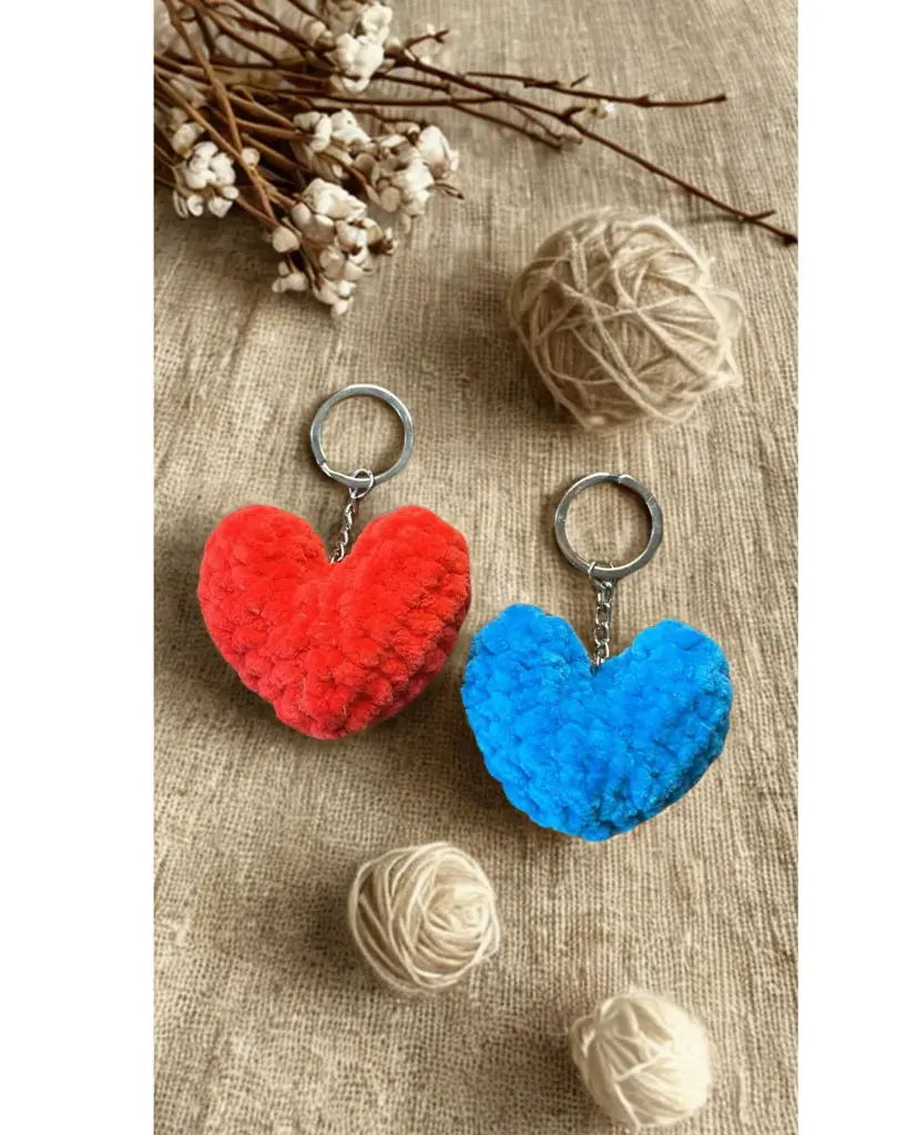 Porte Clé Coeur en Crochet