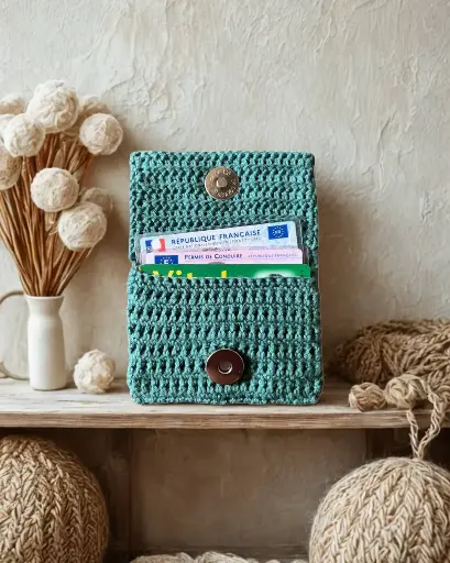 Porte carte en crochet