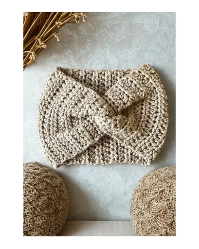 Headband Beige en Crochet