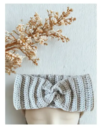 Headband Gris en crochet